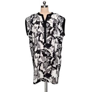 Unique Black White Retro Face Print Unique Dress  S M Care Of You